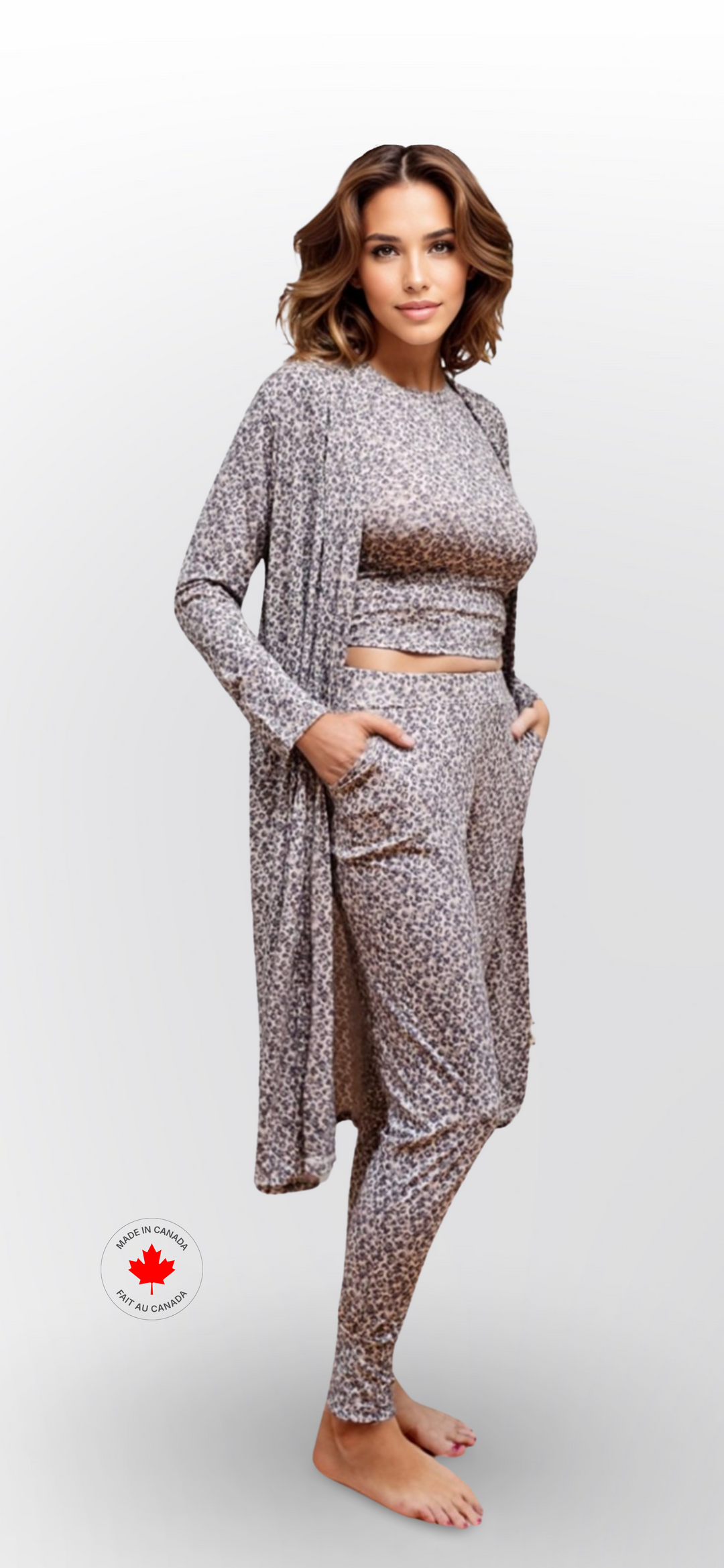 Women's Bamboo Open Front Lounge Duster Robe - Elita Intimates