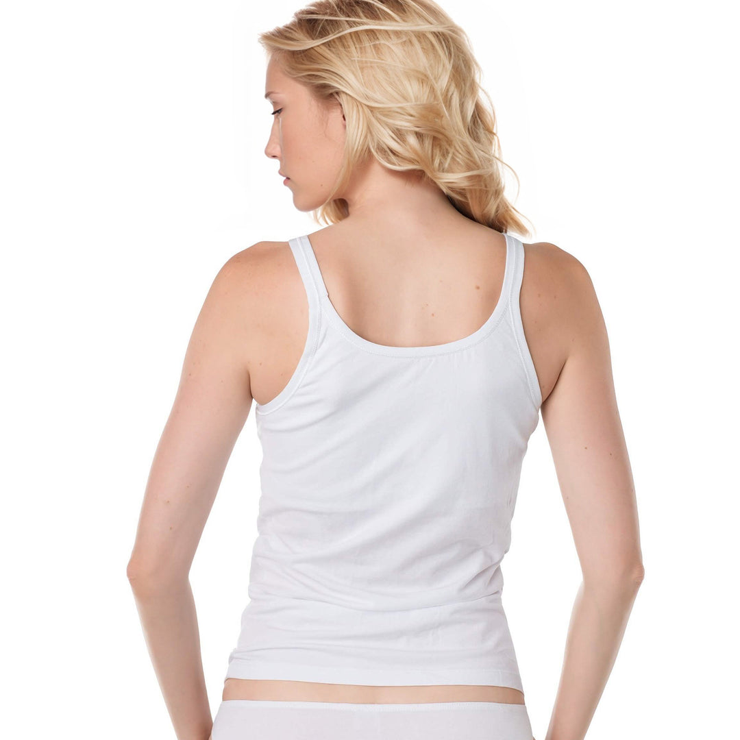 V FOR CITY Women's Cotton Tank Top with Shelf Bra Adjustable Wider