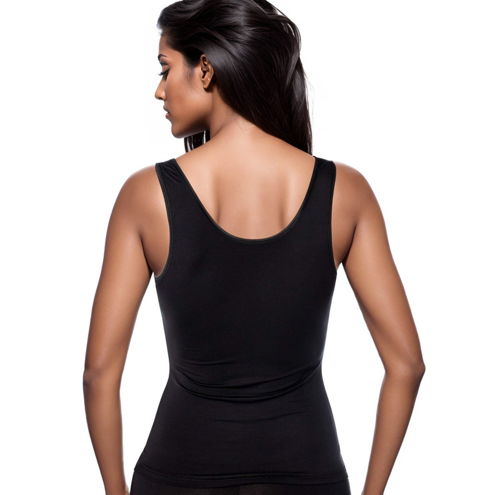 Buy Amante Solid High Coverage Straight Neck Sleeveless Camisole