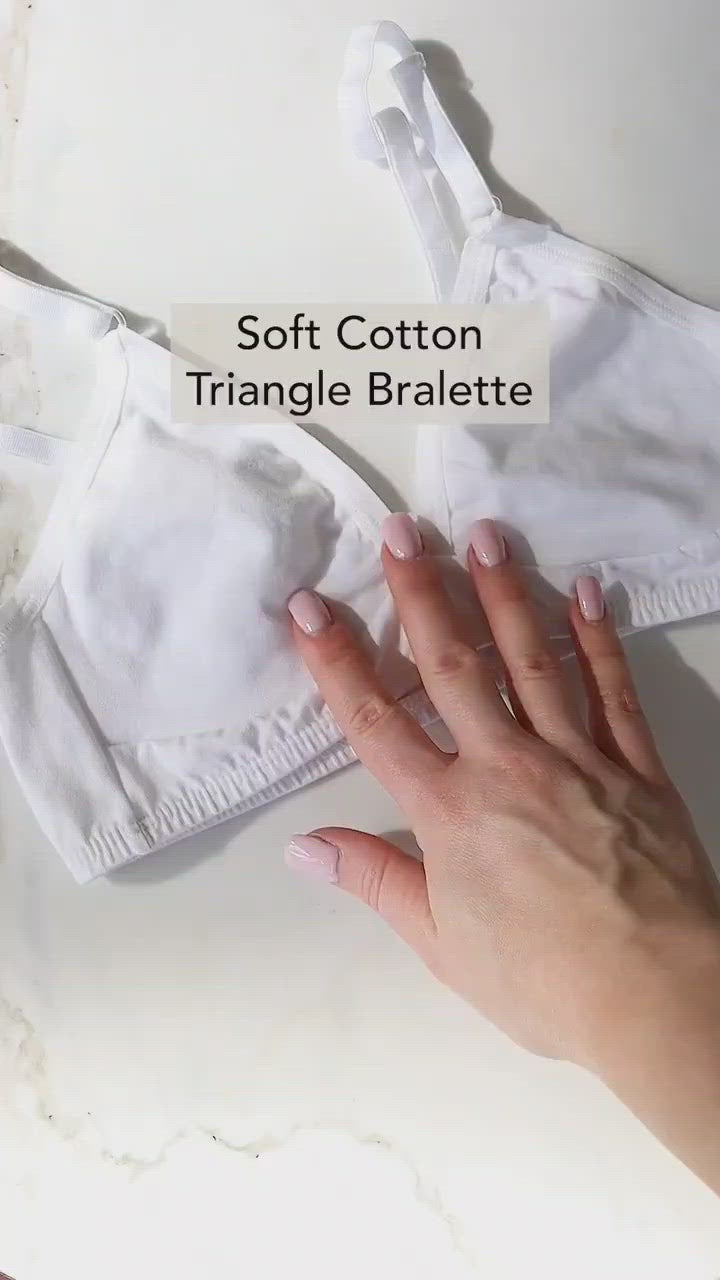 Bralette triangular de algodón suave para mujer - Sin aros